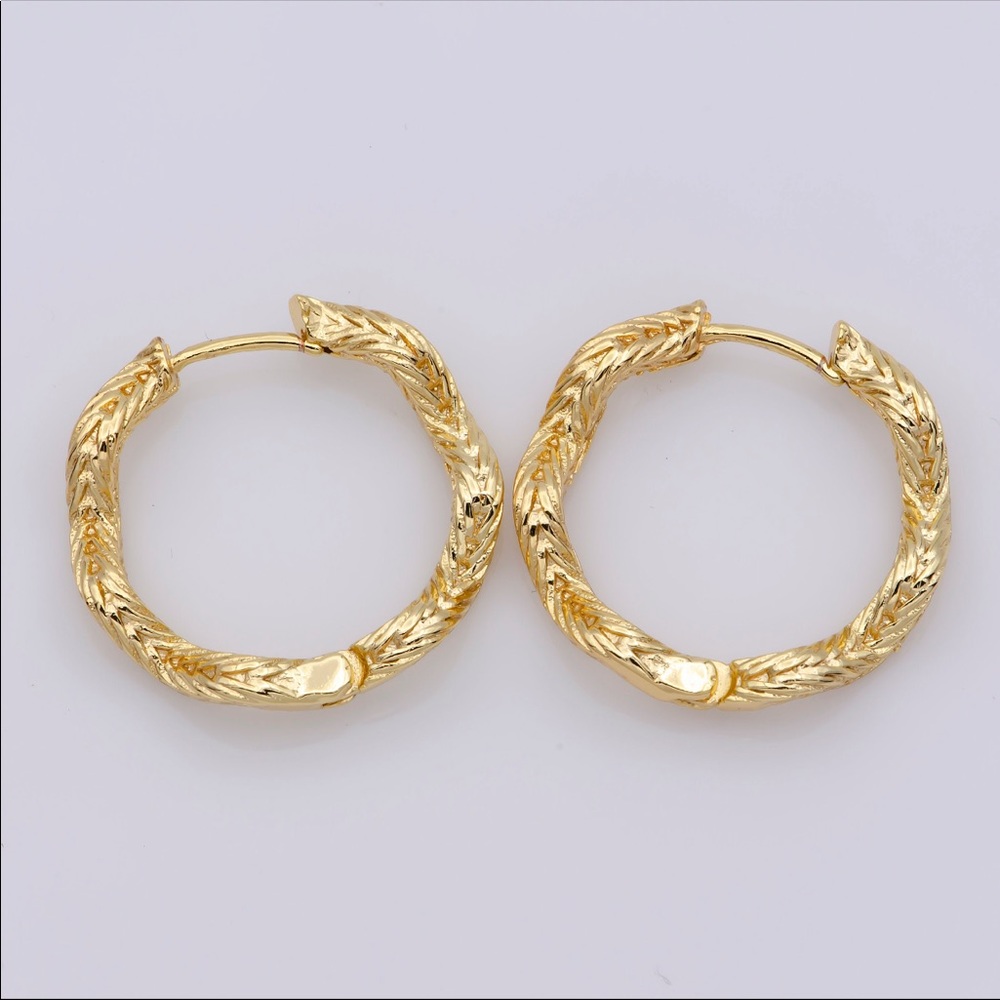 20MM Textured Hoop Earrings